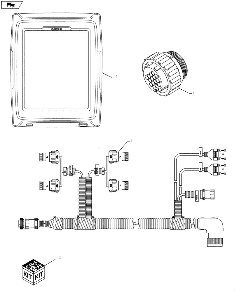 Схема запчастей Case IH 4420 - (12-011) - CONTROL GROUP, CAB VIPER PRO (06) - ELECTRICAL