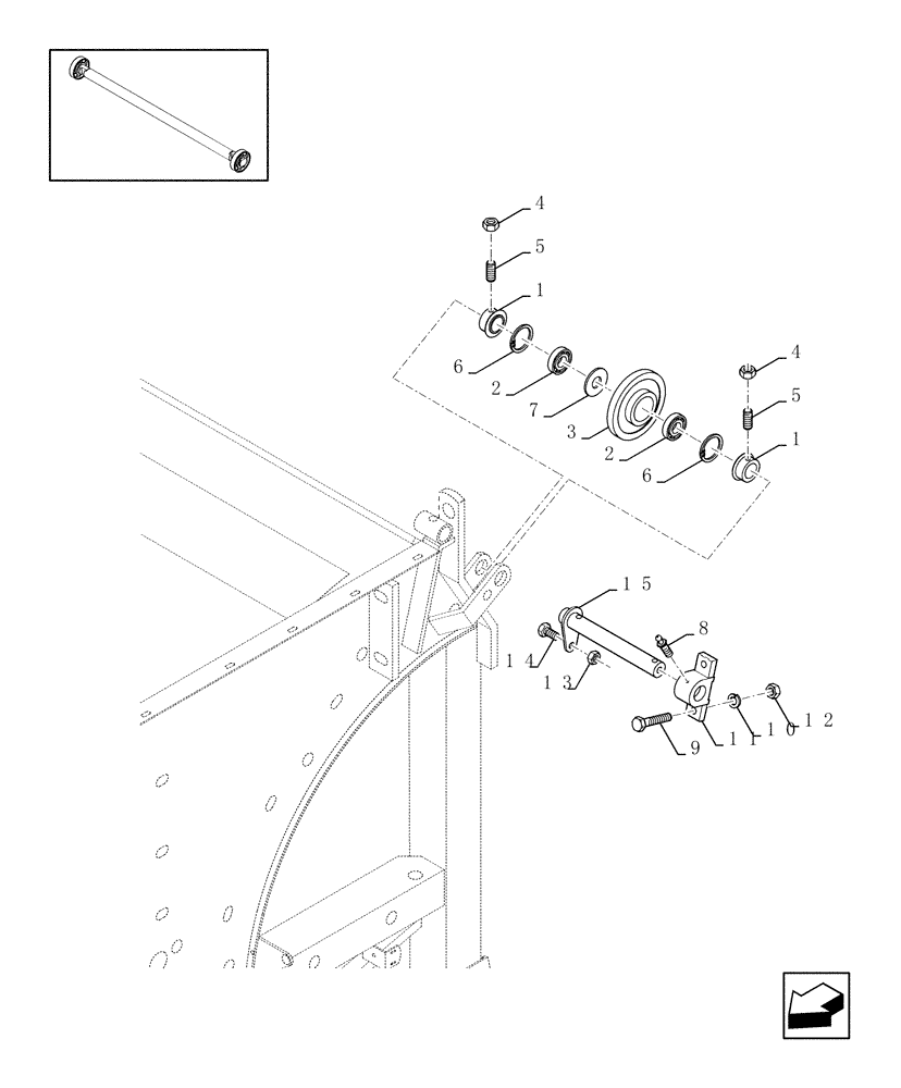 Схема запчастей Case IH RBX341 - (14.08[01]) - ROLL BARS GUIDE (14) - BALE CHAMBER