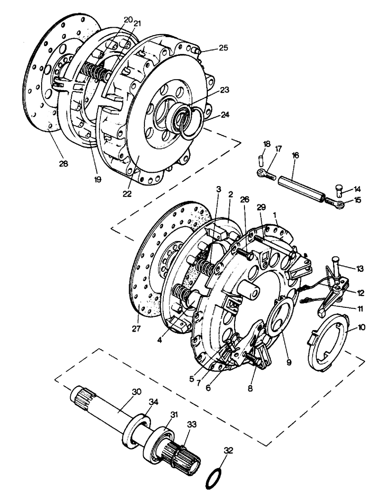 Схема запчастей Case IH 996 - (B02-1) - CLUTCH, DUAL CLUTCH UNIT, 996, 996Q, 996G, 996SK (03.1) - CLUTCH