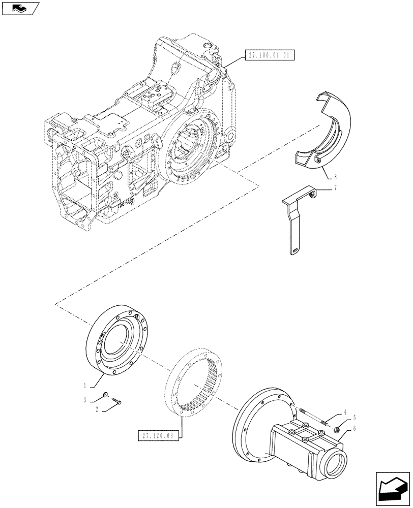 Схема запчастей Case IH PUMA 145 - (27.120.01) - VAR - 390319, 330330, 330332, 331331, 331332 -REAR AXLE - FINAL DRIVE HOUSING - PUMA 130 & 145 (27) - REAR AXLE SYSTEM