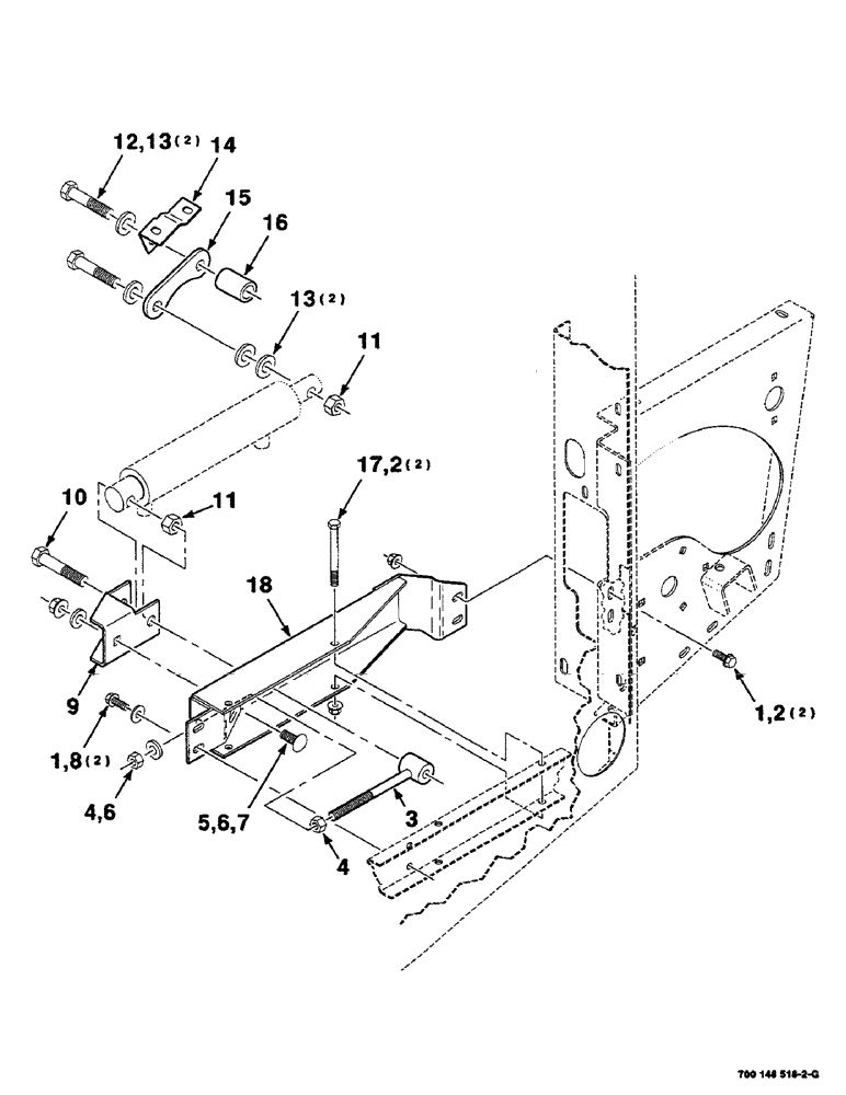 Схема запчастей Case IH RS451 - (8-36) - HYDRAULIC CYLINDER MOUNTING ASSEMBLY, MESH WRAP (07) - HYDRAULICS