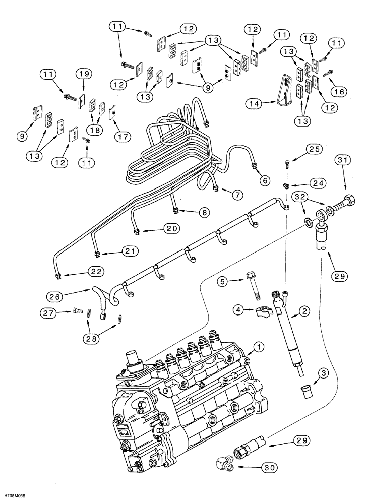 Схема запчастей Case IH 6831TA - (03-004) - FUEL INJECTION SYSTEM, 6TA-830 EMISSIONS CERTIFIED ENGINE 