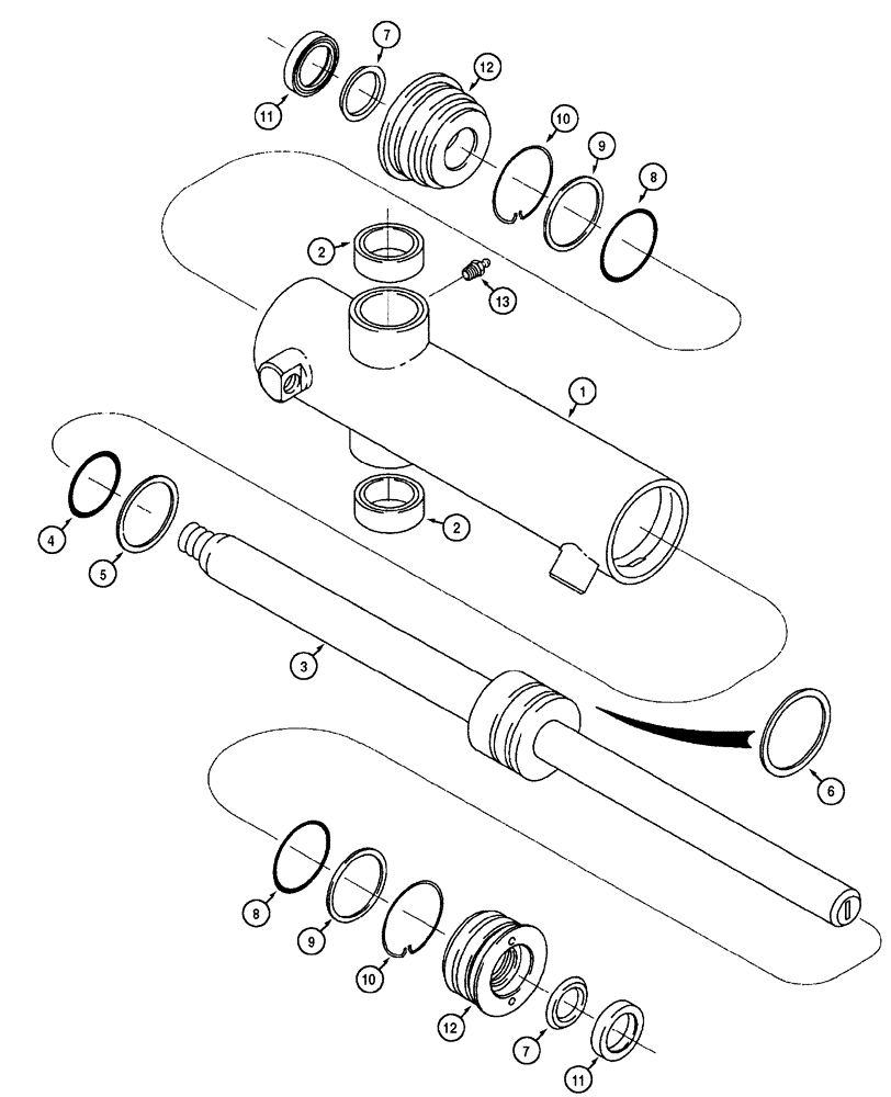 Схема запчастей Case IH MX150 - (05-07) - STEERING CYLINDER (25) - FRONT AXLE SYSTEM