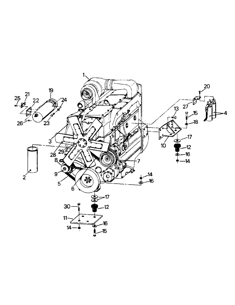 Схема запчастей Case IH PT225 - (04-04) - ENGINE & ATTACHING PARTS, CUMMINS 855 ENGINE (04) - Drive Train