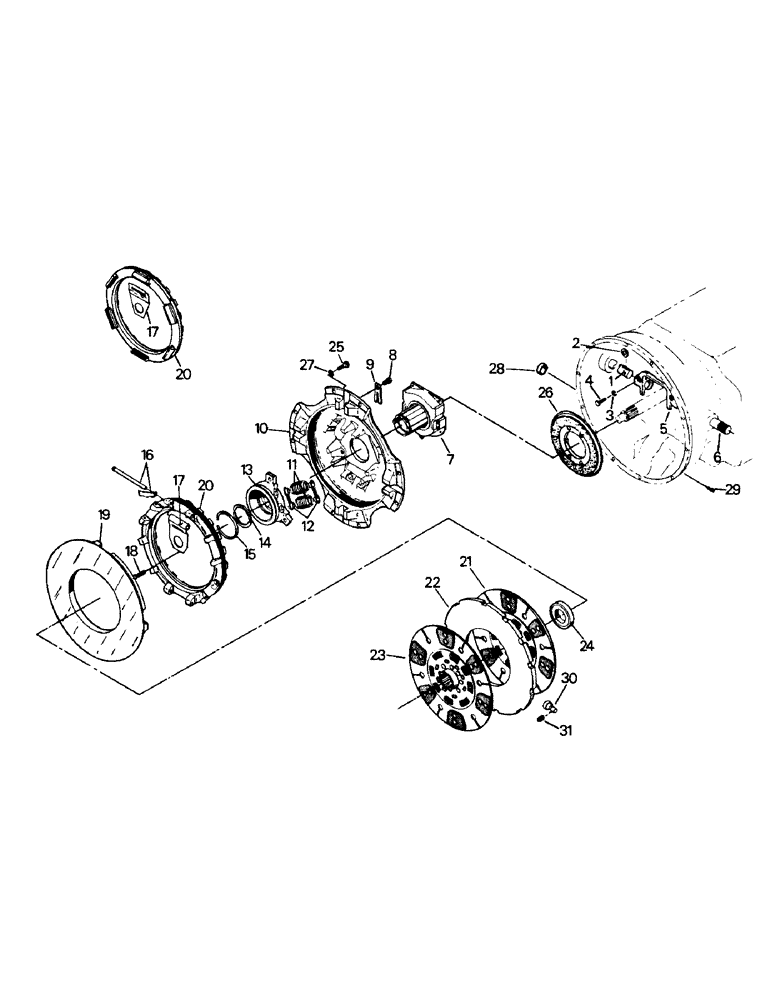 Схема запчастей Case IH PT225 - (04-41) - PT 225, PT 250 & PT 270 14" CLUTCH ASSEMBLY (04) - Drive Train