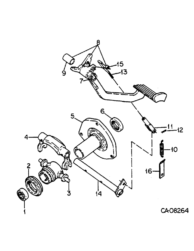 Схема запчастей Case IH 684 - (07-39) - DRIVE TRAIN, CLUTCH CONTROLS, TRACTORS WITH SELF ADJUSTING CLUTCH (04) - Drive Train