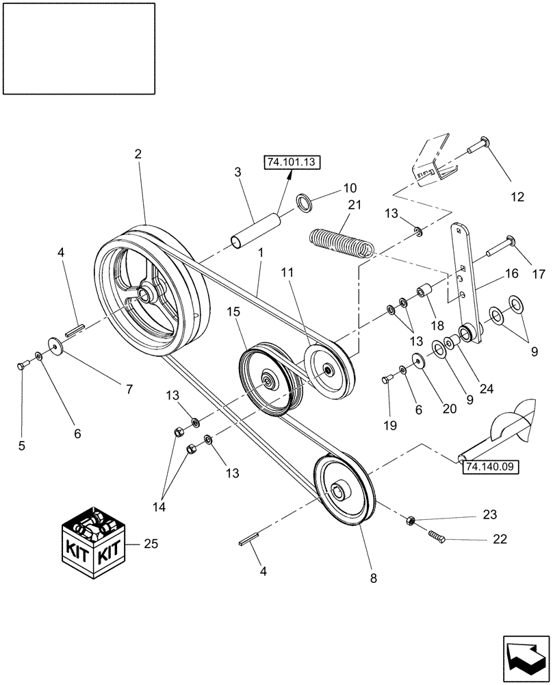 Схема запчастей Case IH 9120 - (74.101.10) - SHOE DRIVE (74) - CLEANING