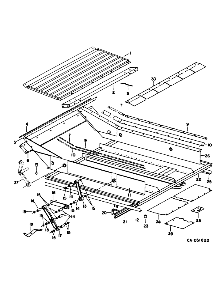 Схема запчастей Case IH 1420 - (23-07) - AUGER BED, SHOE AND SHOE SIEVE, CHAFFER SIEVE Grain Pan, Shoe & Shoe Sieve