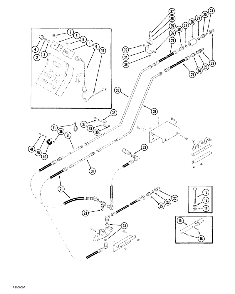 Схема запчастей Case IH 1015 - (8-014) - HEADER ADAPTER ATTACHMENT (35) - HYDRAULIC SYSTEMS