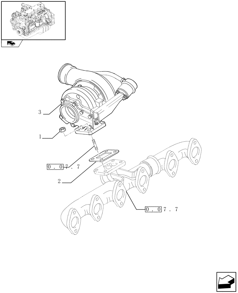 Схема запчастей Case IH F4HE9687G J101 - (0.24.0) - TURBOCHARGER (2856505) 