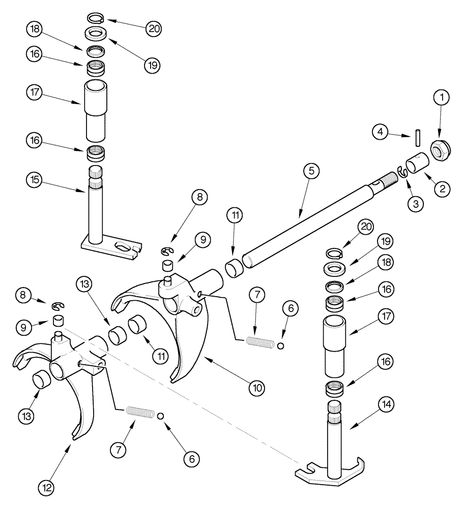 Схема запчастей Case IH C60 - (06-28) - TRANSMISSION CONTROL - INNER (06) - POWER TRAIN