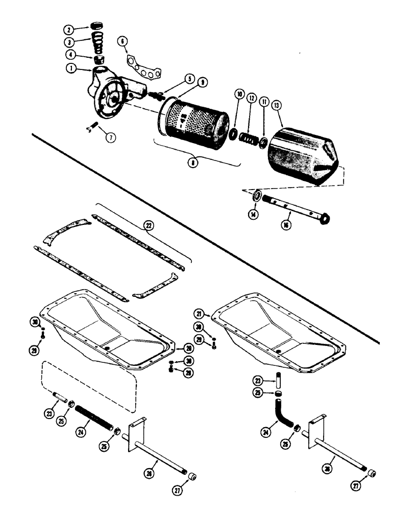 Схема запчастей Case IH 1060 - (390) - OIL FILTER, (301) DIESEL ENGINE (10) - ENGINE