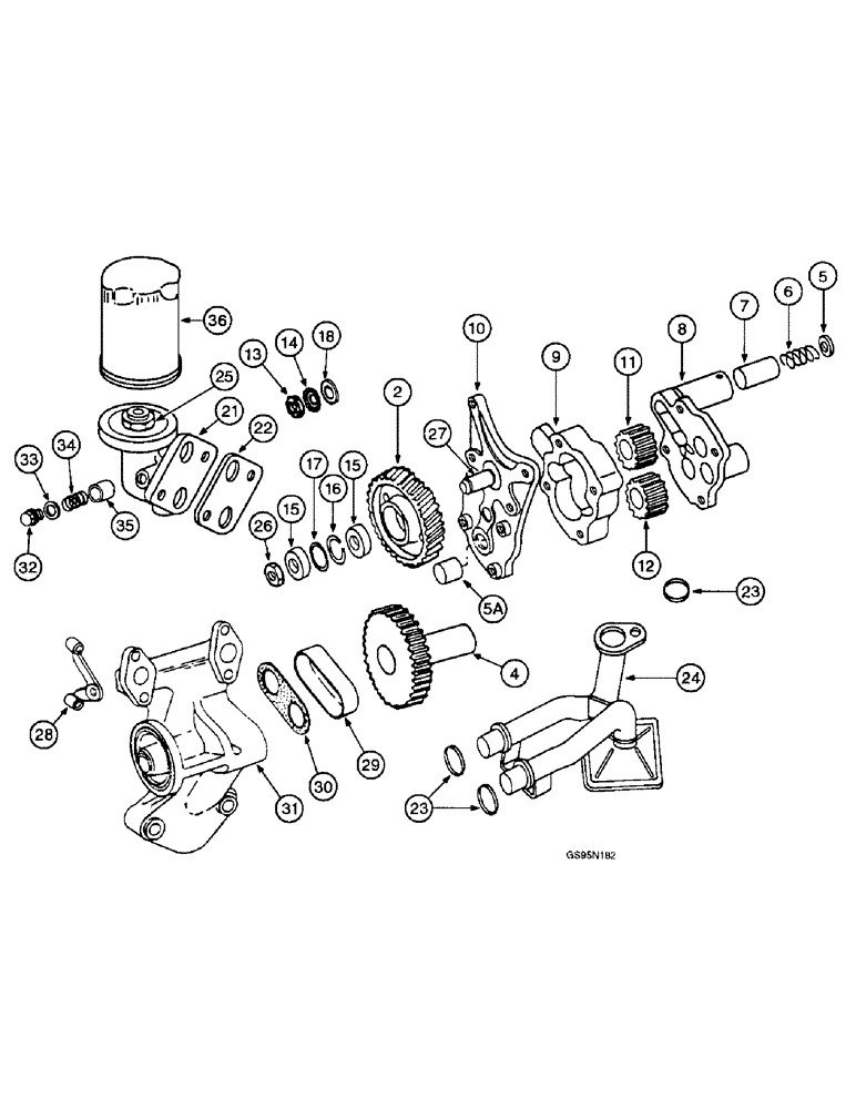 Схема запчастей Case IH D-358 - (6-084) - OIL PUMP AND FILTER, 1420 COMBINES, 3088 AND 3288 TRACTORS 