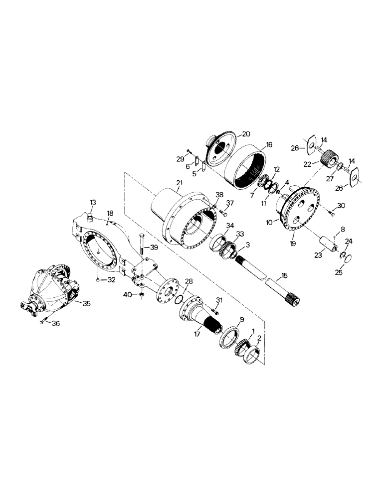 Схема запчастей Case IH KM-280 - (04-44) - AXLE ASSEMBLY, S-40 (04) - Drive Train