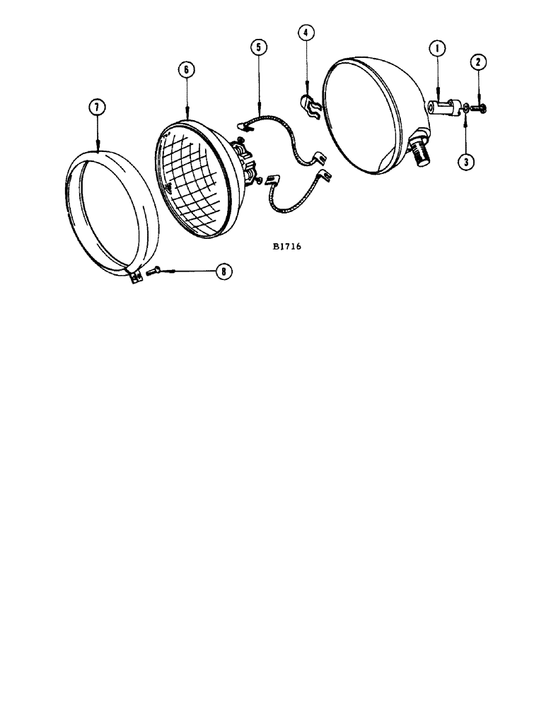 Схема запчастей Case IH 1060 - (242) - F82077 HEAD LAMP (55) - ELECTRICAL SYSTEMS