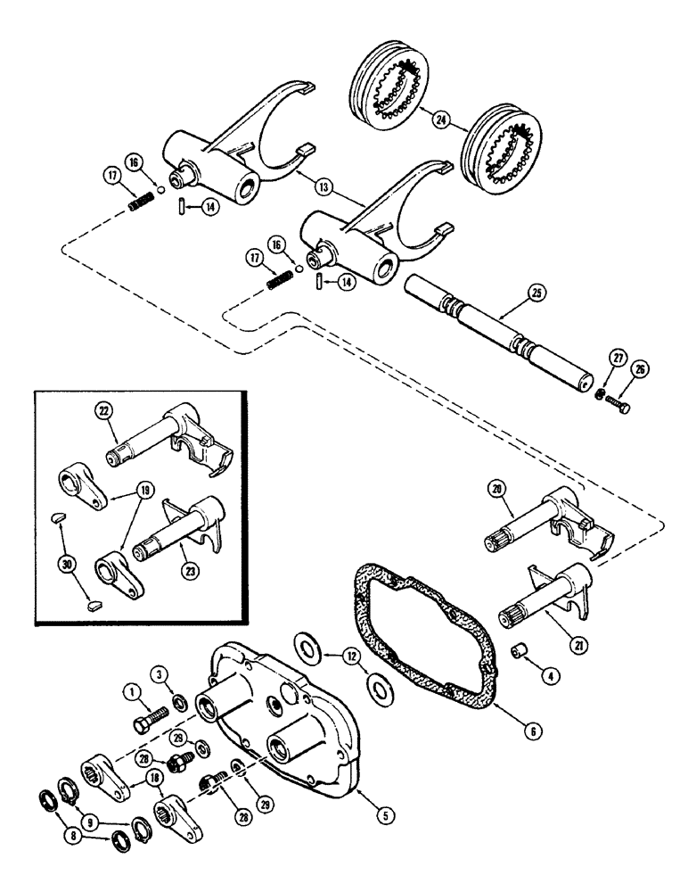 Схема запчастей Case IH 2590 - (6-180) - GEAR SHIFT MECHANISM (06) - POWER TRAIN