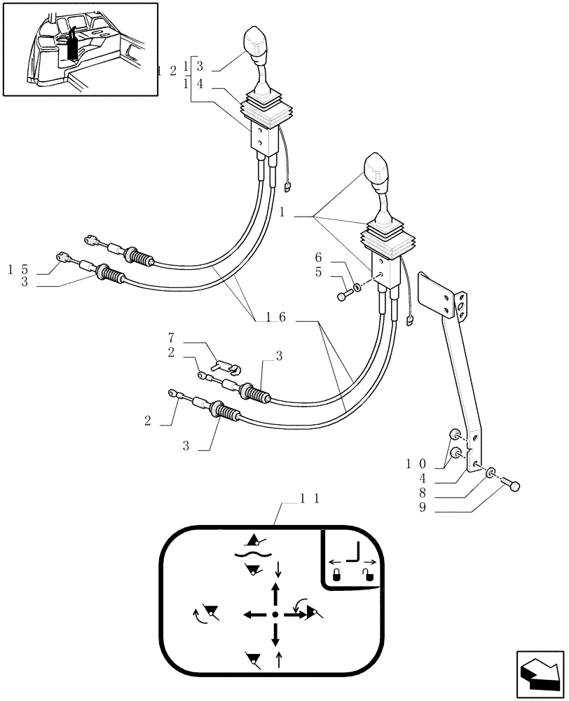 Схема запчастей Case IH MXM130 - (1.96.2/03) - (VAR.440/1) VALVE CONTROL UNIT WITH JOYSTICK FOR LOADER W/HI-LO (10) - OPERATORS PLATFORM/CAB