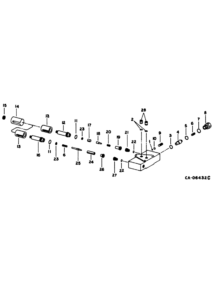 Схема запчастей Case IH 1480 - (10-53) - HYD, UNLOAD/SINGLE BI-DIRECTIONAL VALVE, REEL LIFT, S/N 24001 AND ABOVE (07) - HYDRAULICS