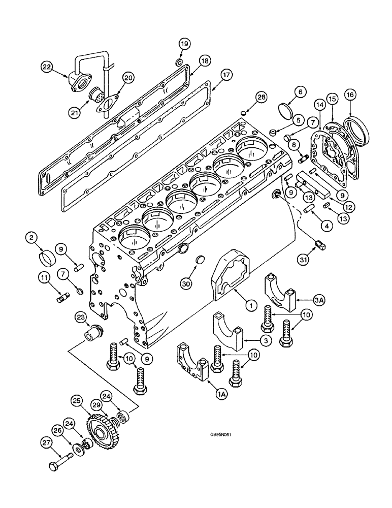 Схема запчастей Case IH D-310 - (5-010) - CRANKCASE AND RELATED PARTS, 686 AND HYDRO 86 TRACTORS 