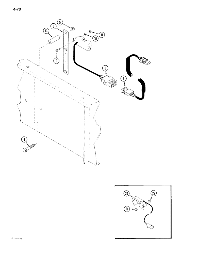 Схема запчастей Case IH 1640 - (4-78) - GRAIN TANK LEVEL SENSOR PRIOR TO P.I.N. JJC0097171 (06) - ELECTRICAL