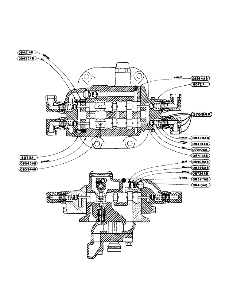 Схема запчастей Case IH 930 - (2-110) - HYDRAULIC CONTROL UNIT - HYDRAULIC VALVE AND PUMP ASSEMBLY (08) - HYDRAULICS