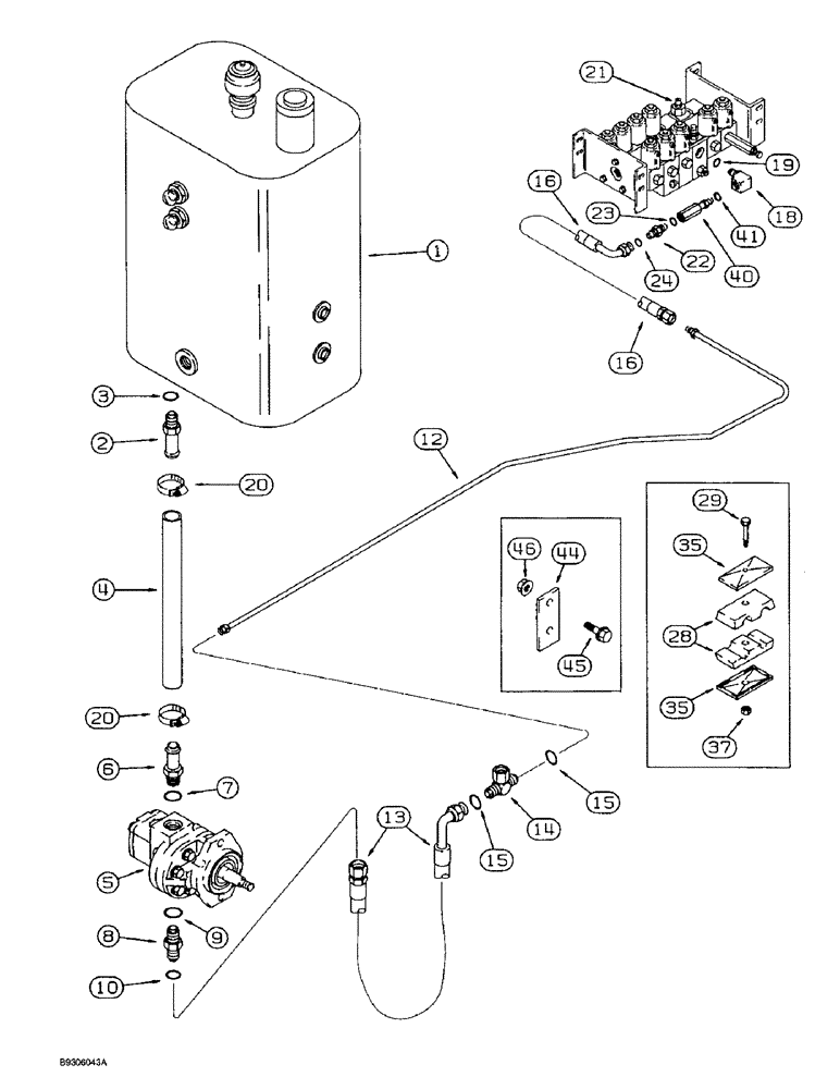 Схема запчастей Case IH 1666 - (8-24) - HEADER LIFT SUPPLY SYSTEM (07) - HYDRAULICS