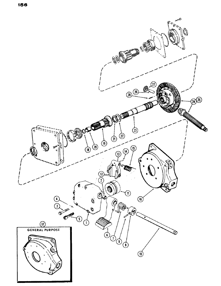 Схема запчастей Case IH 530 - (156) - DIFFERENTIAL LOCK (06) - POWER TRAIN