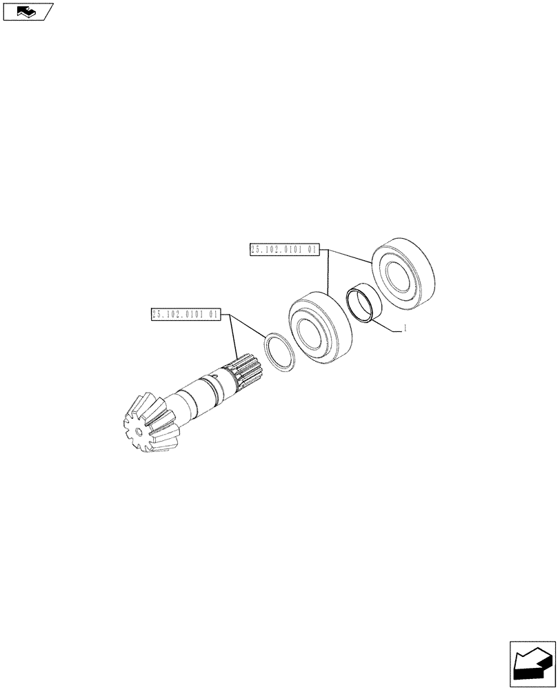 Схема запчастей Case IH PUMA 230 - (25.102.0101[02]) - 4WD FRONT AXLE WITH ACTIVE SUSPENSIONS - SHIMS (VAR.720463-728212) (25) - FRONT AXLE SYSTEM