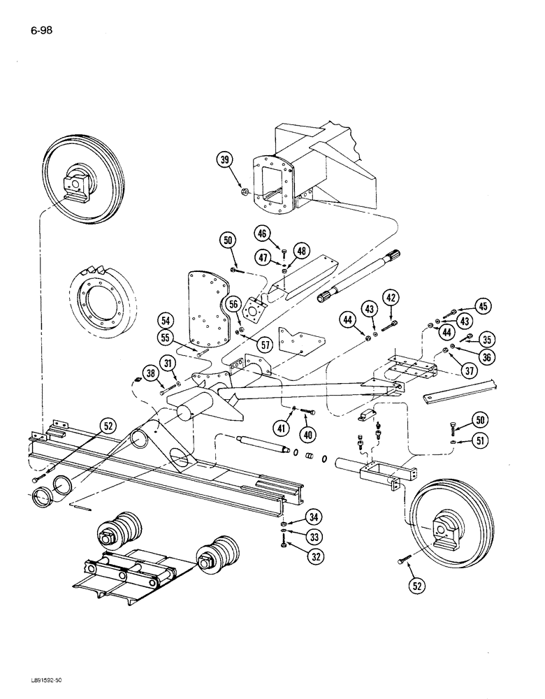 Схема запчастей Case IH 1680 - (6-098) - TRACK FRAME, (CONT) (03) - POWER TRAIN