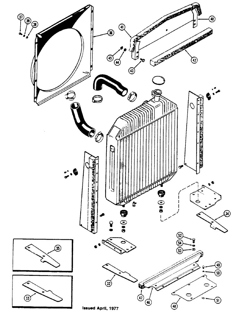 Схема запчастей Case IH 1175 - (005A) - RADIATOR AND ATTACHING PARTS, (451BDT) DIESEL ENGINE (02) - ENGINE