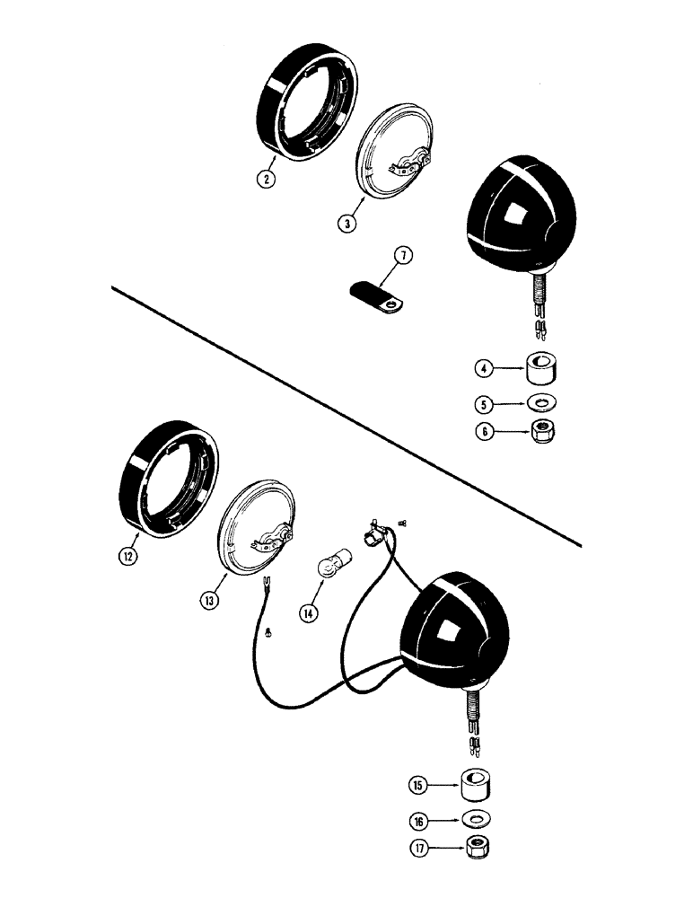 Схема запчастей Case IH 1570 - (082) - REAR FLOOD LAMP (04) - ELECTRICAL SYSTEMS