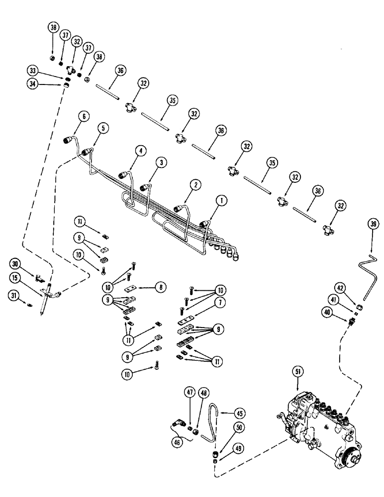 Схема запчастей Case IH 1470 - (026) - FUEL INJECTION SYSTEM, (504BDT) DIESEL ENGINE (03) - FUEL SYSTEM