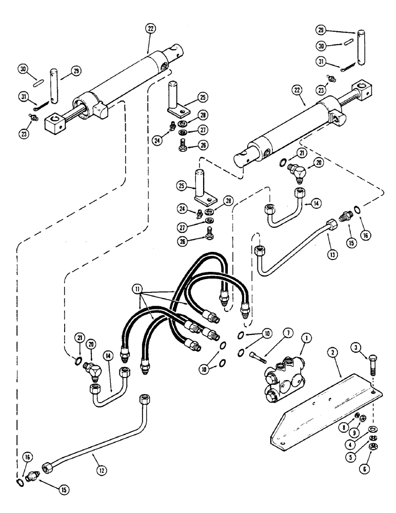 Схема запчастей Case IH 2670 - (152) - A77054 REAR HYDRAULIC STEER (05) - STEERING