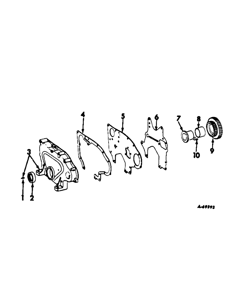 Схема запчастей Case IH C-263 - (B-17) - CRANKCASE FRONT COVER AND IDLER GEAR, 403 AND 615 COMBINES 