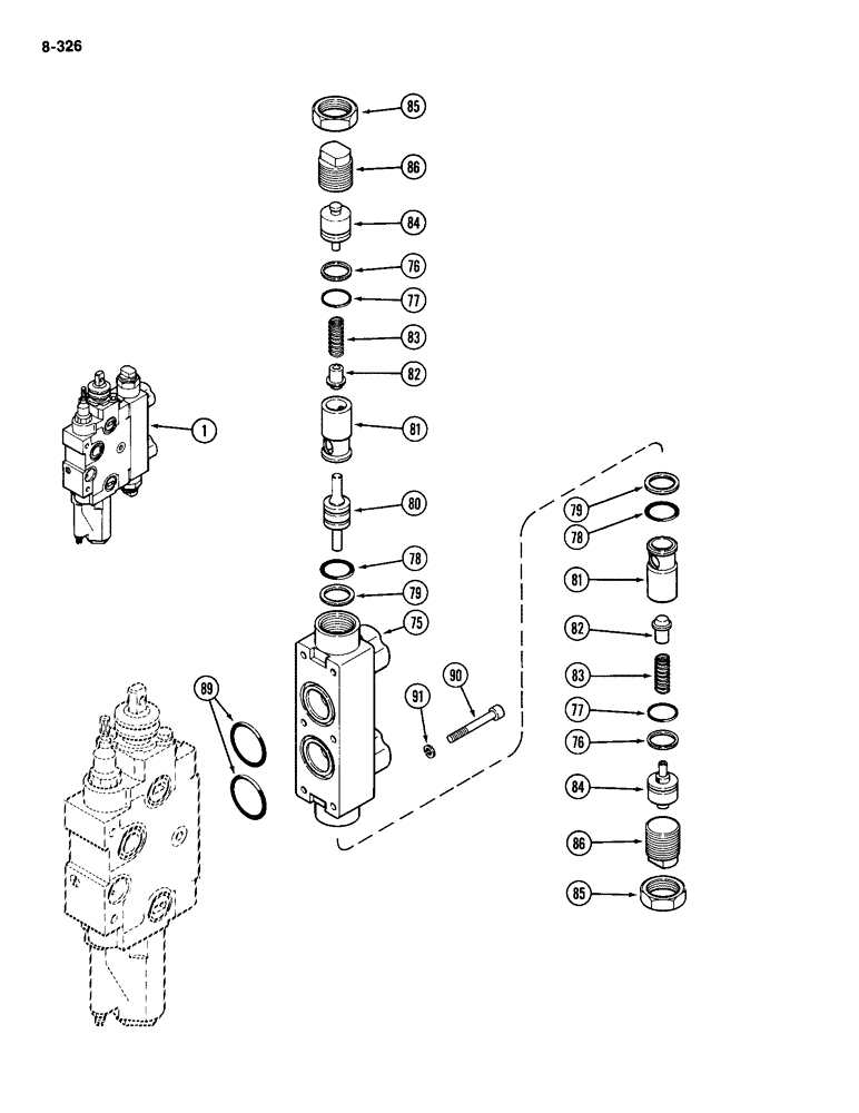 Схема запчастей Case IH 2094 - (8-326) - REMOTE CONTROL VALVE, WITH LOAD CHECK (08) - HYDRAULICS