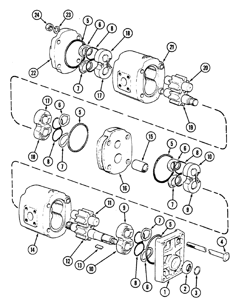 Схема запчастей Case IH 1390 - (K-04[B]) - HYDRAULIC PUMP (DOWTY IP3044-IP3036), 1390 TRACTOR (07) - HYDRAULICS