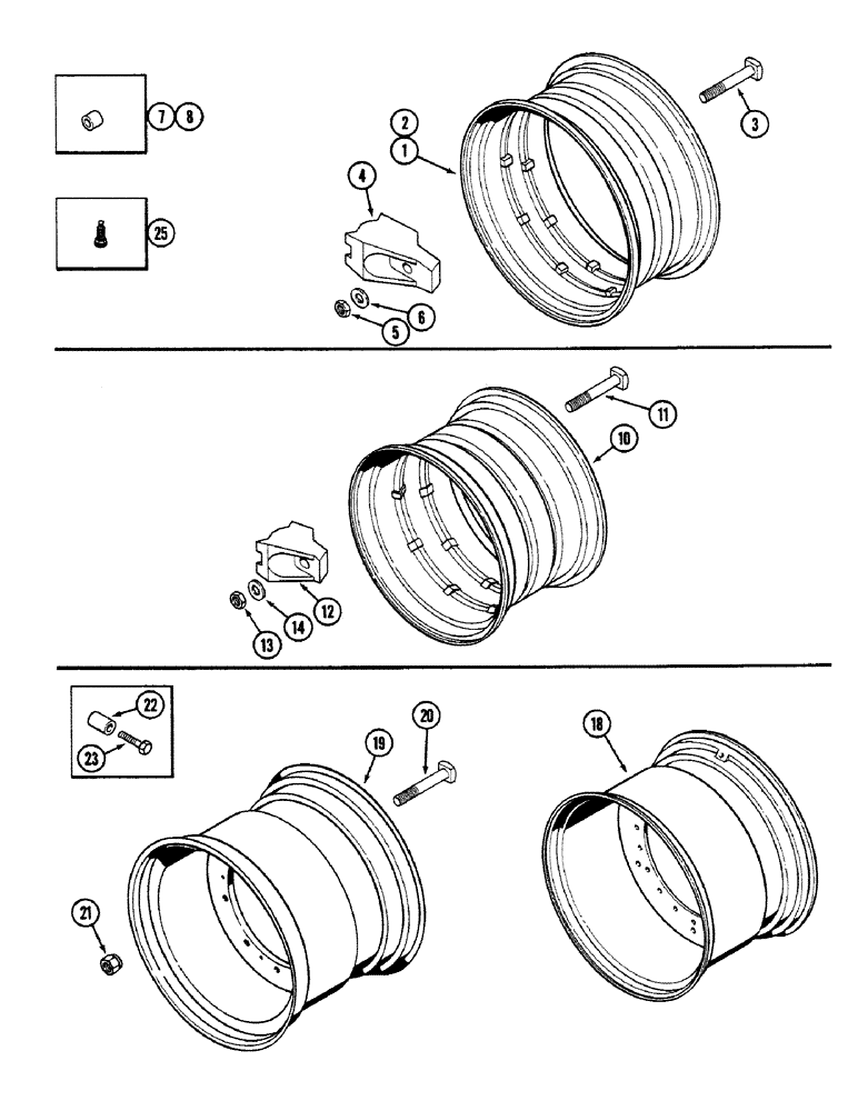 Схема запчастей Case IH 4694 - (6-258) - WHEEL RIMS AND CLAMPS (06) - POWER TRAIN