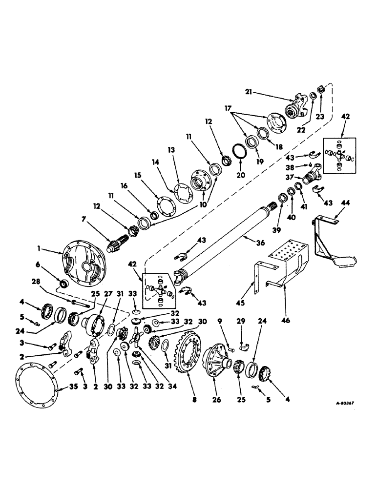 Схема запчастей Case IH 21256 - (B-13) - POWER TRAIN, FRONT AXLE DIFFERENTIAL AND DRIVE SHAFT, TRACTORS WITH ALL WHEEL DRIVE (03) - POWER TRAIN