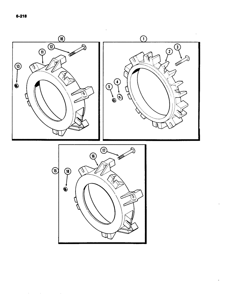 Схема запчастей Case IH 4490 - (6-218) - WHEEL WEIGHTS (06) - POWER TRAIN