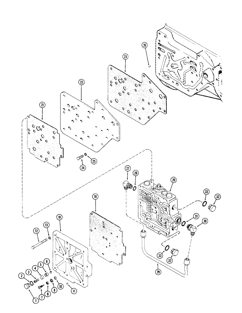 Схема запчастей Case IH 1570 - (164) - HYDRAULICS, TRANSMISSION CONTROL VALVE AND ATTACHING PARTS (08) - HYDRAULICS