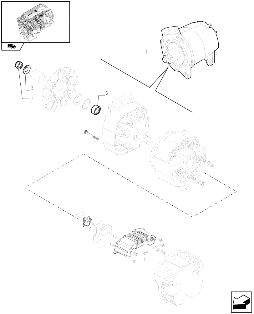 Схема запчастей Case IH F3CE0684F E001 - (55.301.0101) - ALTERNATOR - COMPONENTS (2856508) (06) - ELECTRICAL SYSTEMS