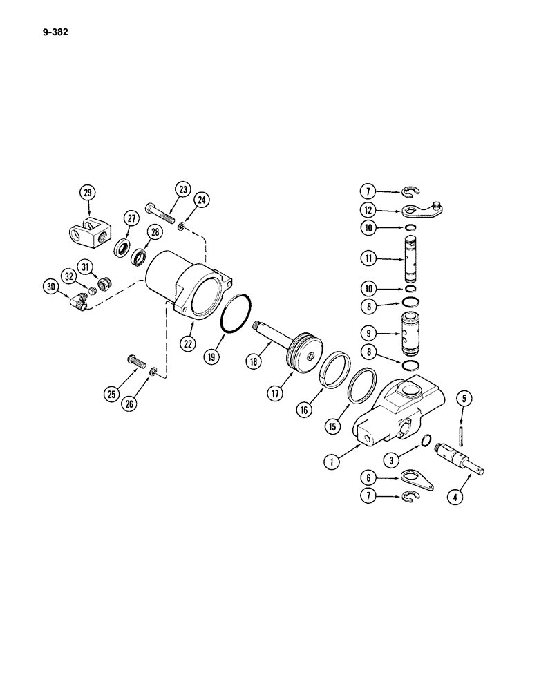 Схема запчастей Case IH 4994 - (9-382) - SEAT, AIR AND OIL SUSPENSION, MODULE CYLINDER ASSEMBLY (09) - CHASSIS/ATTACHMENTS