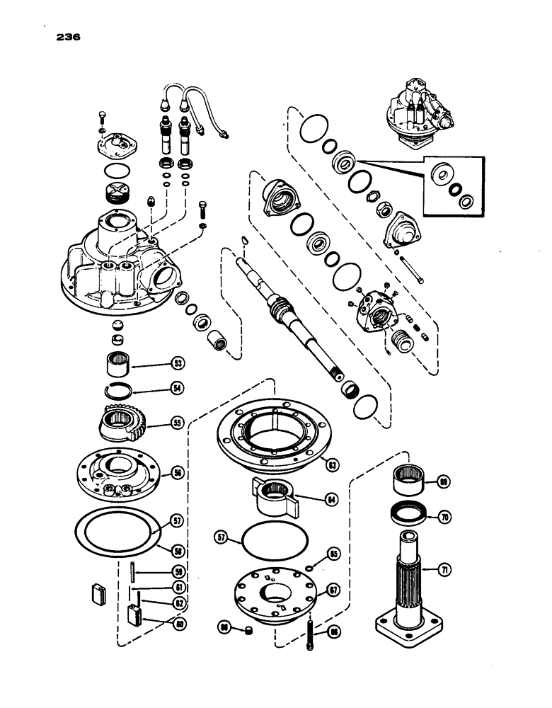 Схема запчастей Case IH 430 - (236) - POWER STEERING GEAR PARTS, CONTD, GENERAL PURPOSE S/N 8191147 AND AFTER, PRIOR TO S/N 8262800 (05) - STEERING