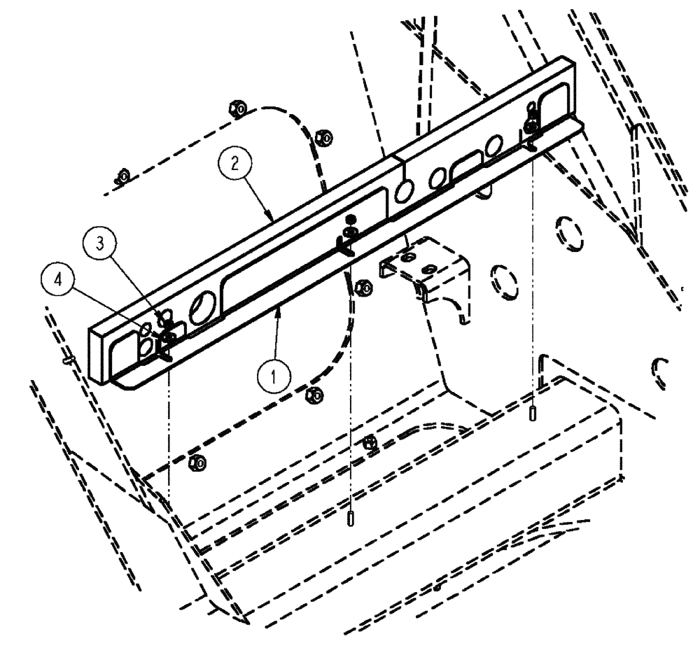 Схема запчастей Case IH TITAN 3020 - (04-026) - LOWER RADIATOR BAFFLE GROUP Frame & Suspension