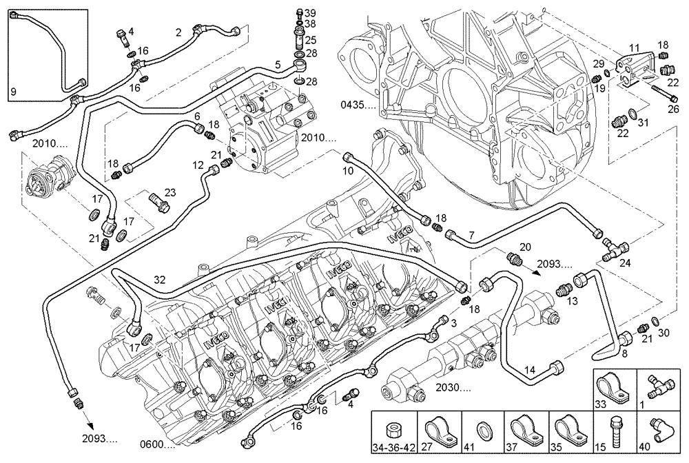 Схема запчастей Case IH FVAE2884X B200 - (2030.320) - FUEL LINES 