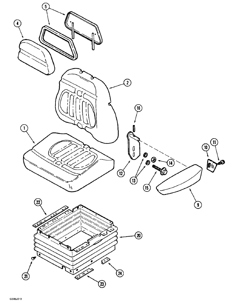 Схема запчастей Case IH 1660 - (9G-18) - SEAT ASSEMBLY, GRAMMER (10) - CAB & AIR CONDITIONING