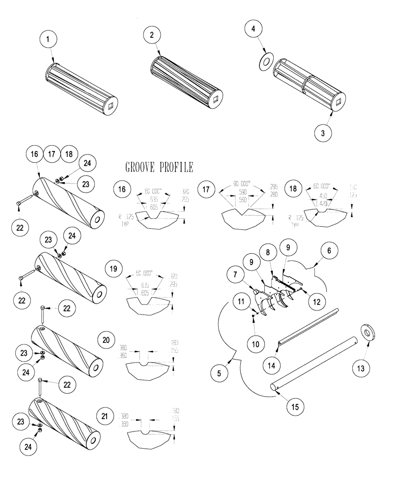 Схема запчастей Case IH 1124 - (E21) - METERING ROLL ASSEMBLIES 