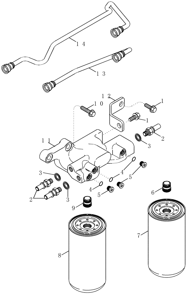 Схема запчастей Case IH STEIGER 335 - (03-06) - FUEL FILTER AND CONNECTIONS (03) - FUEL SYSTEM