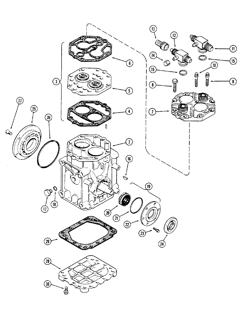 Схема запчастей Case IH 1570 - (314) - AIR COMPRESSOR (09) - CHASSIS/ATTACHMENTS