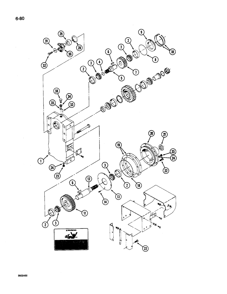 Схема запчастей Case IH 9240 - (6-080) - POWER TAKEOFF TRANSFER CASE (06) - POWER TRAIN